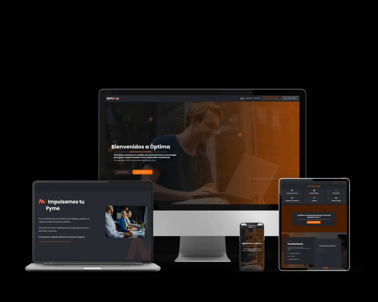 Landing page Optima Pyme - Soluciones empresariales