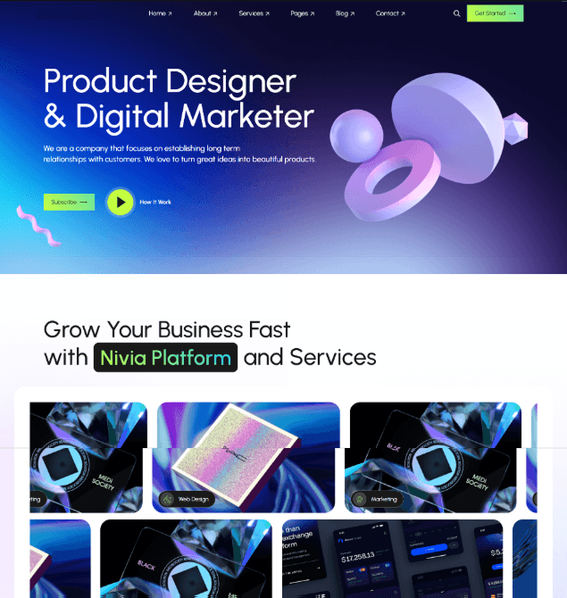 Vista previa sitio web