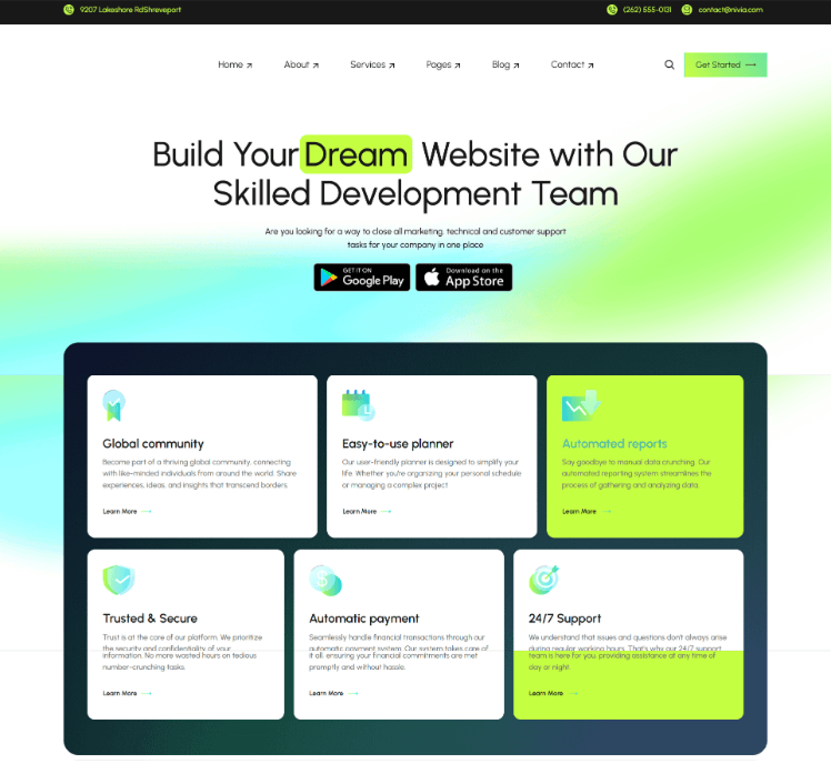 Vista previa sitio web